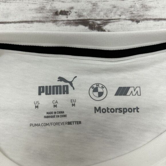 Puma BMW Motorsport T Shirt Men's Medium White Graphic Tee NEW - Picture 8 of 9
